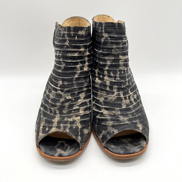 PAUL GREEN Cayanne Peep Toe Bootie Womens 8.5 Leopard Print Leather Slingback - Picture 2 of 14